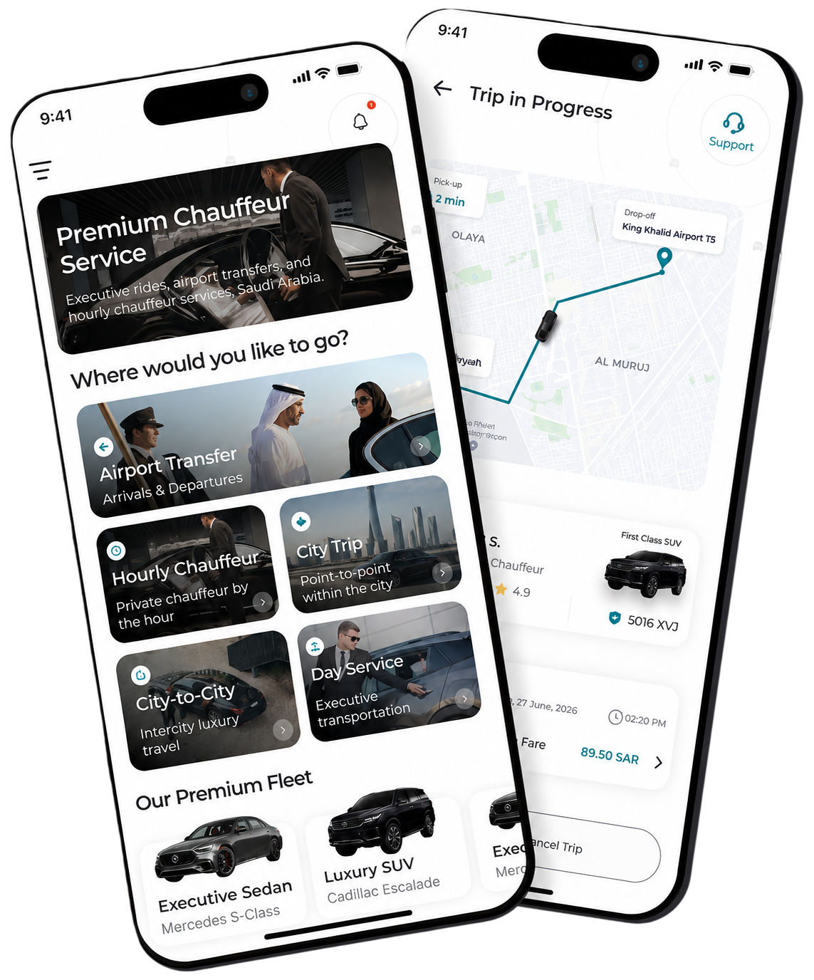 White Line app screens